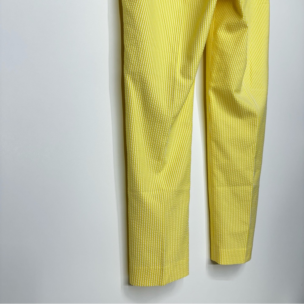 Anne Klein Daffodil Yellow White Stripe Seersucker Dress Pants Dressy Casual Nwt - Picture 8 of 16